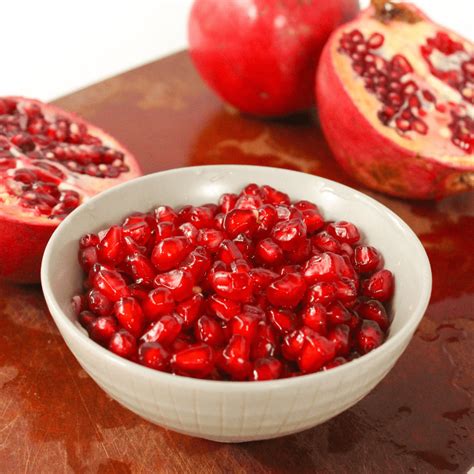 the pomegranate seeds